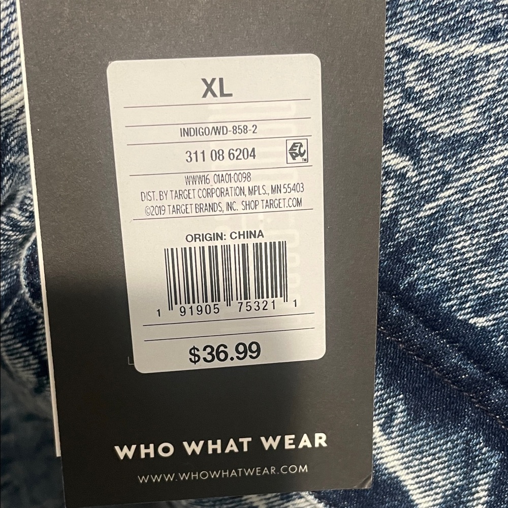 Who What Wear Indigo Textured Jean Dress - Picture 6 of 6